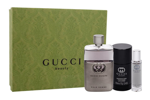 Gucci Guilty Pour Homme Gift Set 90ml EDT + 15ml EDT + 75ml Deodorant Stick - PerfumezDirect®
