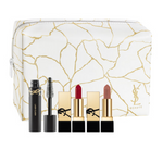 Yves Saint Laurent Make-Up Gift Set 2ml Lash Clash No1 Mascara + 1.3g Rouge A Levres Lipstick Rouge Muse + 1.3g Rouge A Levres Lipstick Nu Muse + Pouch - PerfumezDirect®