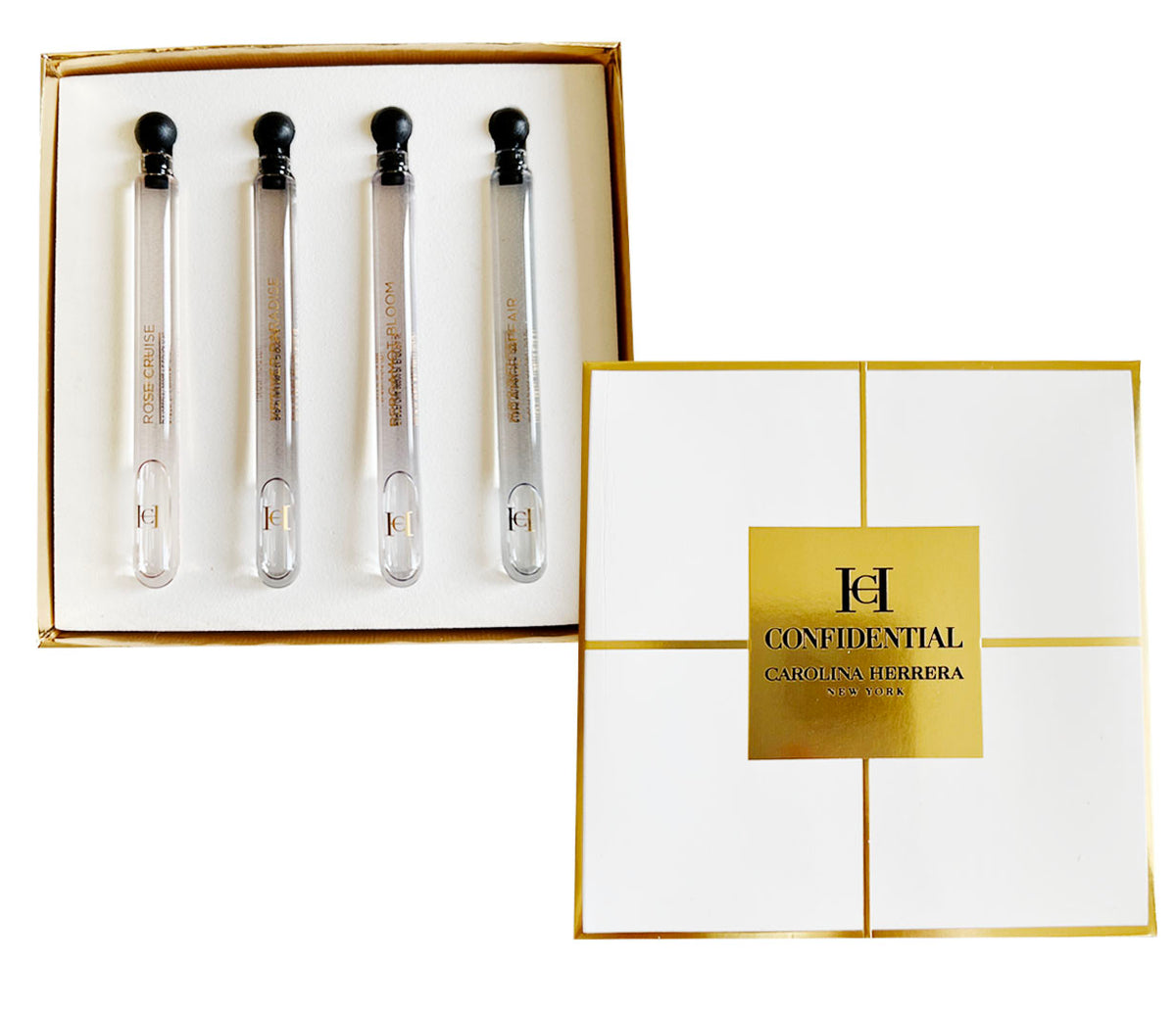 Carolina Herrera Confidential Giftset - 4x4ml Orange Affair EDT Splash - Bergamot Bloom EDT Splash - Vetiver Paradise EDT Splash - Rose Cruise EDT Splash