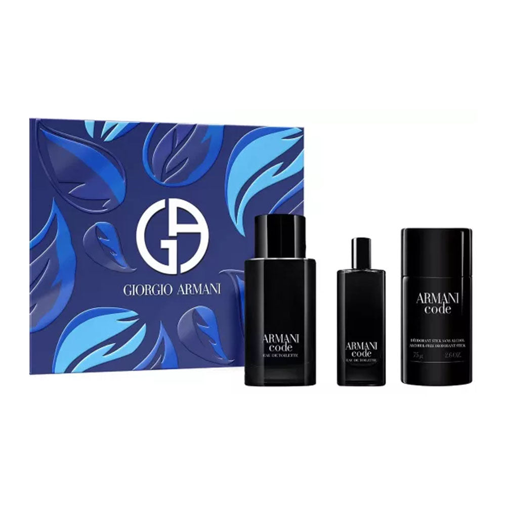 Giorgio Armani Code Gift Set 75ml EDT + 75g Deodorant Stick + 15ml EDT - Giorgio Armani - male