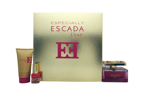 Escada Especially Elixir Gift Set 75ml EDP Spray + 50ml Body Lotion + 4.5ml Nail Polish - PerfumezDirect®