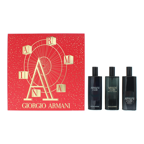 Giorgio Armani Code Gift Set 15ml Code EDT + 15ml Code EDP + 15ml Code Parfum - PerfumezDirect®