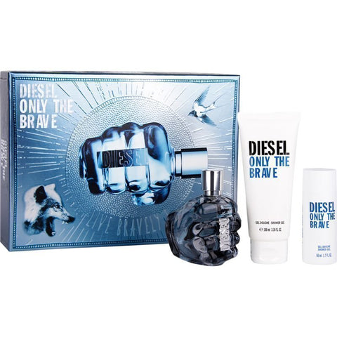 Diesel Only The Brave Gift Set 75ml EDT + 100ml Shower Gel + 50ml Shower Gel - PerfumezDirect®