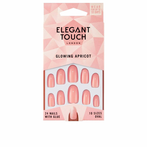 ELEGANT TOUCH POLISHED COLOUR 24 nails with glue oval #glowing apricot - PerfumezDirect®