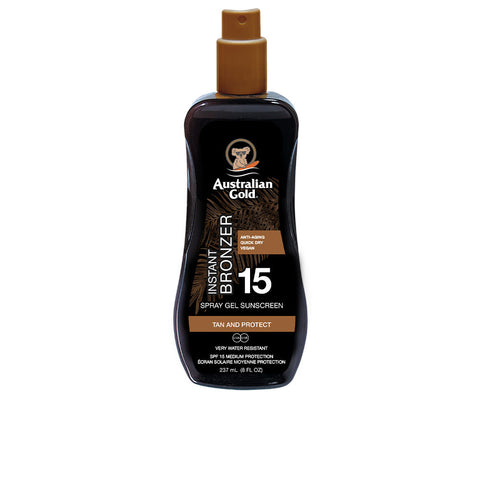 AUSTRALIAN GOLD SUNSCREEN SPF15 spray gel with instant bronzer 237 ml - PerfumezDirect®
