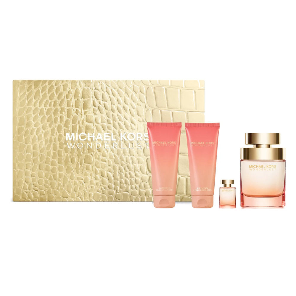 Michael Kors Wonderlust Gift Set 100ml EDP + 100ml Body Lotion + 100ml Shower Gel + 4ml EDP