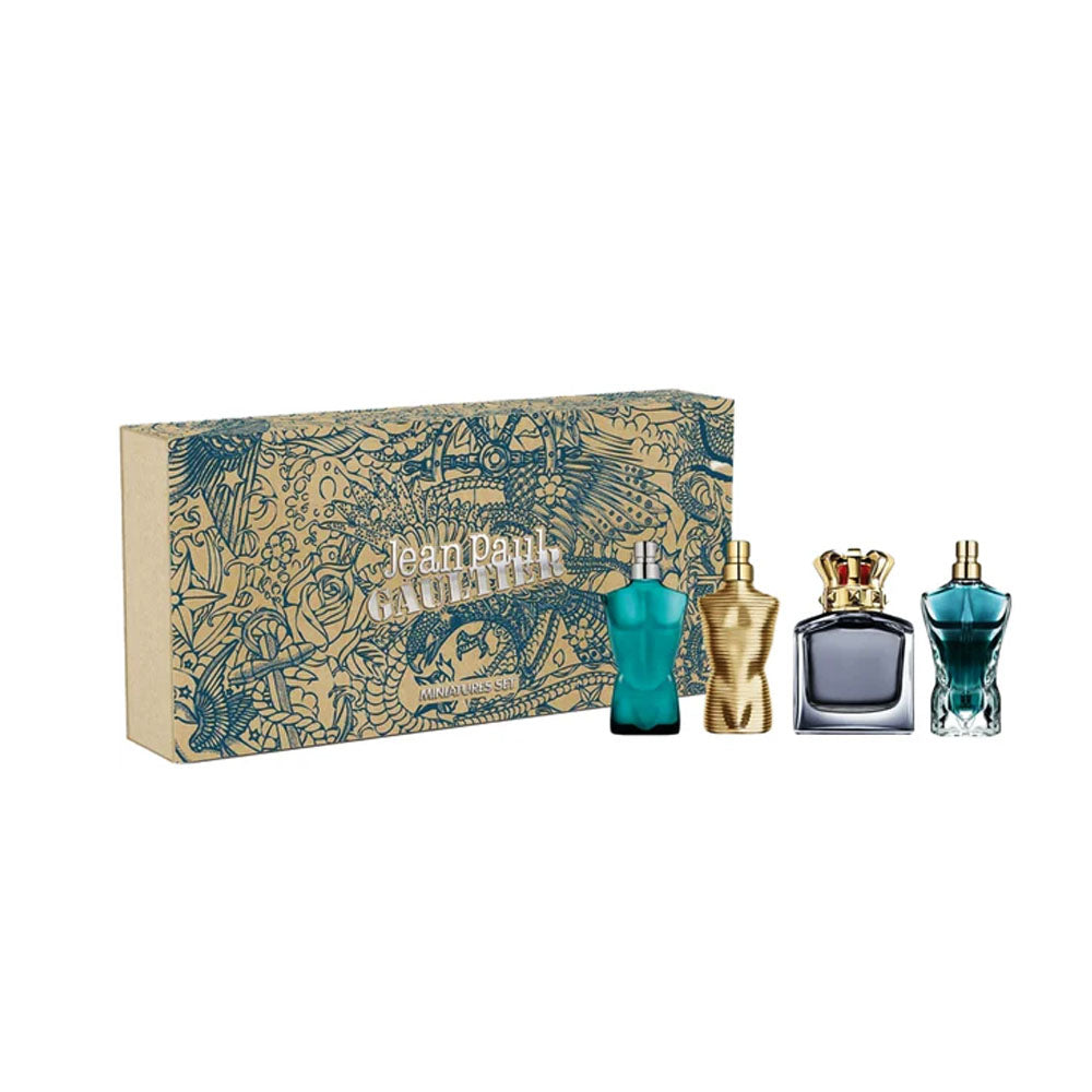 Jean Paul Gaultier Miniatures for Him Gift Set 7ml Le Male EDT + 7ml Le Beau EDT + 7ml Scandal Pour Homme EDT + 7ml Le Male Elixir EDP