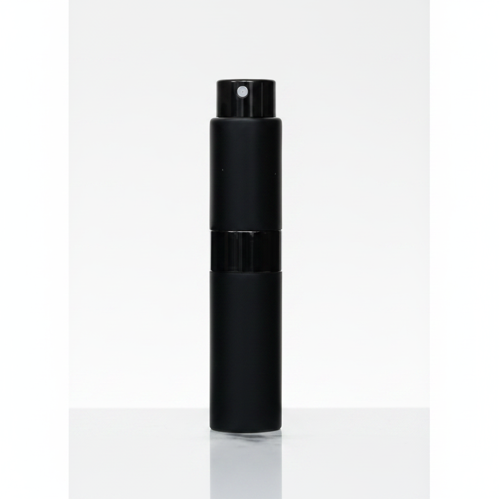 8ml matte black twist spray atomiser perfume sample bottle by Perfume Direct London