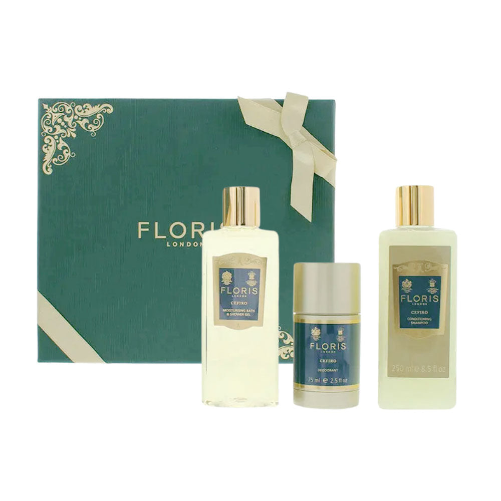 Floris Cefiro Gift Set 250ml Shower Gel + 250ml Shampoo + 75ml Deodorant Stick