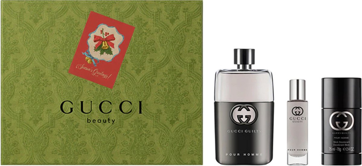 Gucci Guilty Pour Homme Gift Set 90ml EDT + 15ml EDT + 75ml Deodorant Stick - PerfumezDirect®