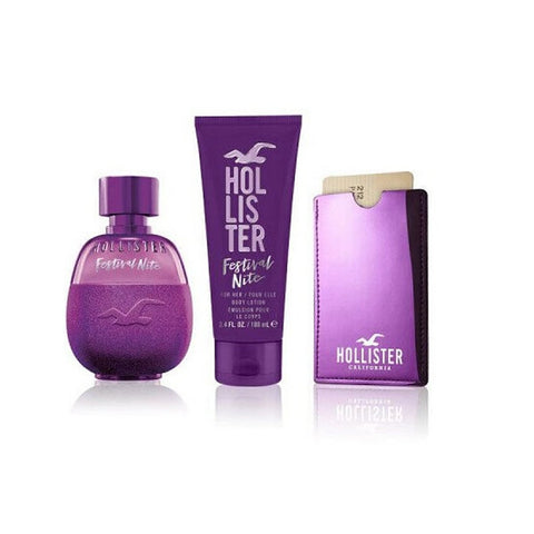 Hollister Festival Nite For Her Eau De Perfume Spray 100ml Set 3 Pieces 2020 - PerfumezDirect®
