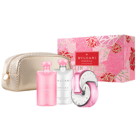 Bvlgari Omnia Pink Saphire Eau De Toilette Spray 65ml Set 4 Pieces 2019 - PerfumezDirect®