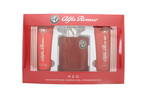 Alfa Romeo Red Gift Set 125ml EDT + 100ml Shower Gel + 100ml Aftershave Balm - PerfumezDirect®