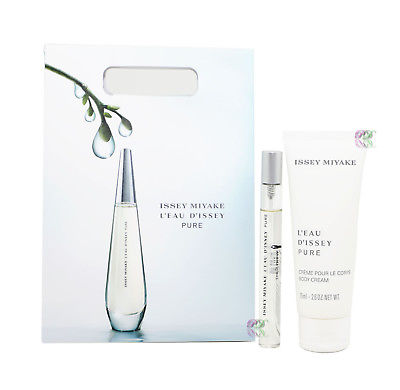Issey Miyake L'Eau D'issey Pure Gift Set Edp 10ml + Body Cream Women New - PerfumezDirect®