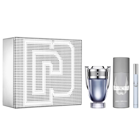 Paco Rabanne Invictus Eau De Toilette Spray 100ml Set 3 Pieces 2020 - PerfumezDirect®