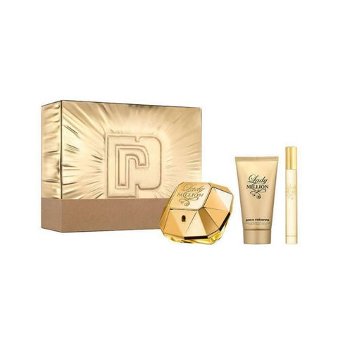 Paco Rabanne Lady Million Eau De Perfume Spray 80ml Set 3 Pieces 2020 - PerfumezDirect®