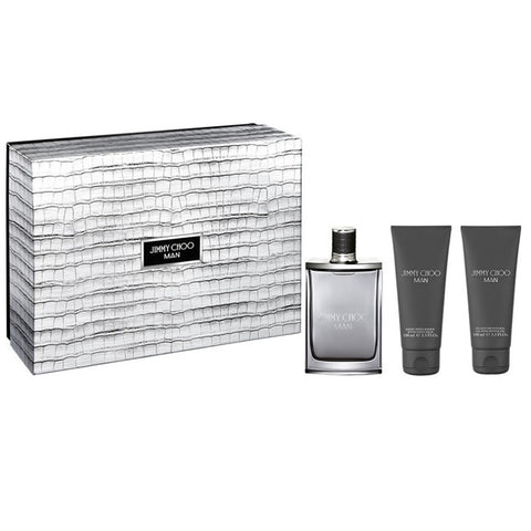 Jimmy Choo Man Eau de Toilette Spray 100ml Gift Set 3 Pieces For Him - PerfumezDirect®