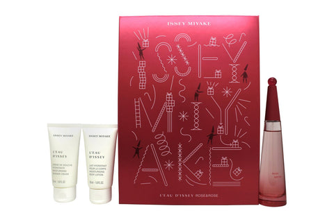 Issey Miyake L Eau D Issey Rose & Rose Gift Set 50ml EDP + 50ml Body Lotion + 50ml Shower Cream - PerfumezDirect®