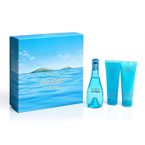 Davidoff Cool Water Woman Eau De Toilette Spray 100ml Set 3 Pieces 2020 - PerfumezDirect®