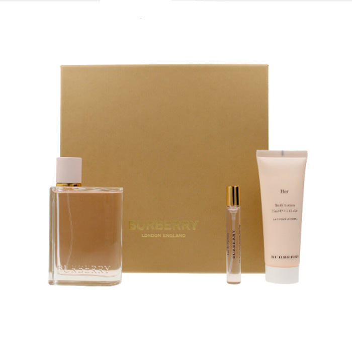 Burberry Her Eau De Parfum Spray 100ml Gift Set 3 Pieces - PerfumezDirect®