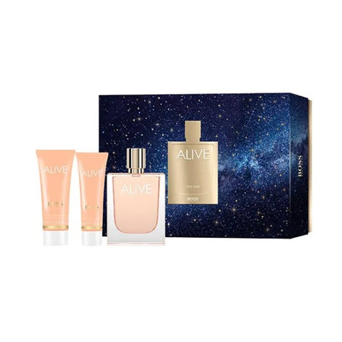 Hugo Boss Alive For Her Eau De Parfum Spray 80ml Set 3 Pieces 2020 - PerfumezDirect®