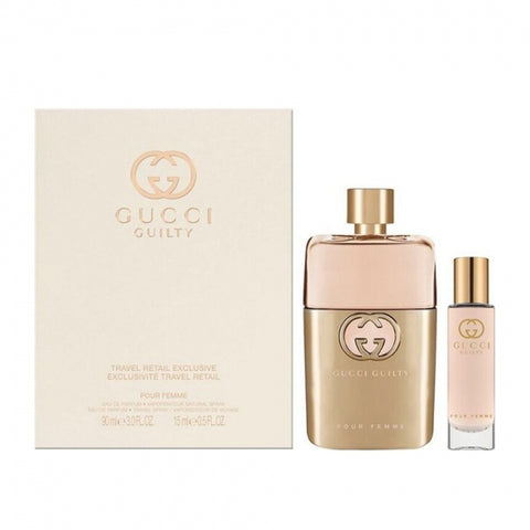 Gucci Guilty Pour Femme Edp Spray 90 Mini 15ml Set - PerfumezDirect®