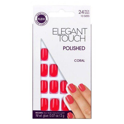 Elegant Touch Core Colour Nails With Glue Short Stiletto Blush Suede 24 U - PerfumezDirect®