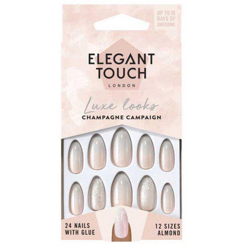 Elegant Touch Luxe Looks Nails With Glue Oval Limited Ed Tip Top 24 U - PerfumezDirect®