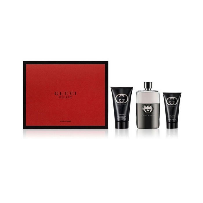 Gucci Guilty Pour Homme Eau De Toilette Spray 90ml Set 3 Pieces 2018 - PerfumezDirect®