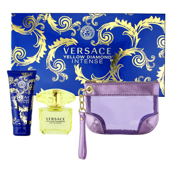 Versace Yellow Diamond Intense Eau De Toilette Spray 90ml Set 3 Pieces - PerfumezDirect®