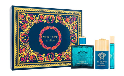 Versace Eros Gift Set 100ml EDT + 10ml EDT + 75ml Deodorant Stick - PerfumezDirect®