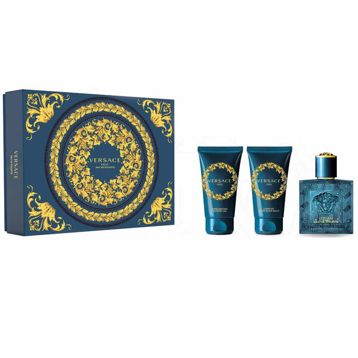 Versace Eros Eau De Toilette Spray 50ml Set 3 Pieces - PerfumezDirect®