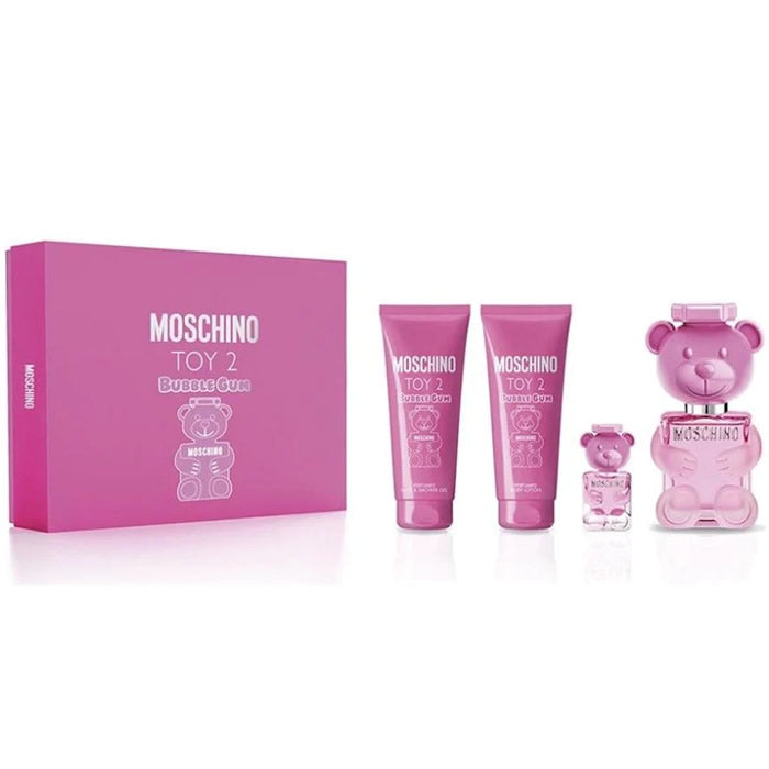 Moschino Toy 2 Bubble Gum Eau De Toilette Spray 100ml Set 4 Pieces - PerfumezDirect®