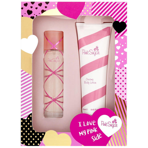 Y Aquolina Pink Sugar Eau De Toilete 100ml Spray Locion Corporal 250ml - PerfumezDirect®