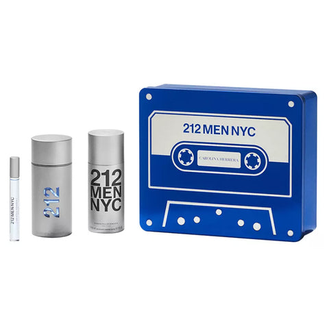 Carolina Herrera 212 Men NYC Eau De Toilette Spray 100ml Set 3 Pieces 2021 - PerfumezDirect®