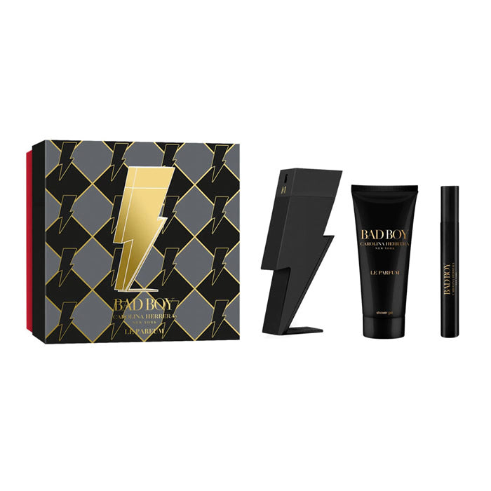 Carolina Herrera Bad Boy Eau De Perfume Spray 100ml Set 3 Pieces - PerfumezDirect®