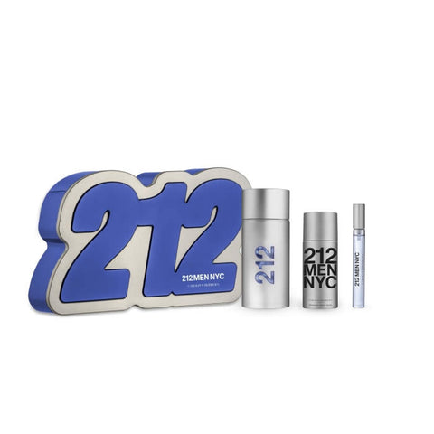 Carolina Herrera 212 Men Eau De Toilette Spray 100ml Set 3 Pieces 2019 - PerfumezDirect®
