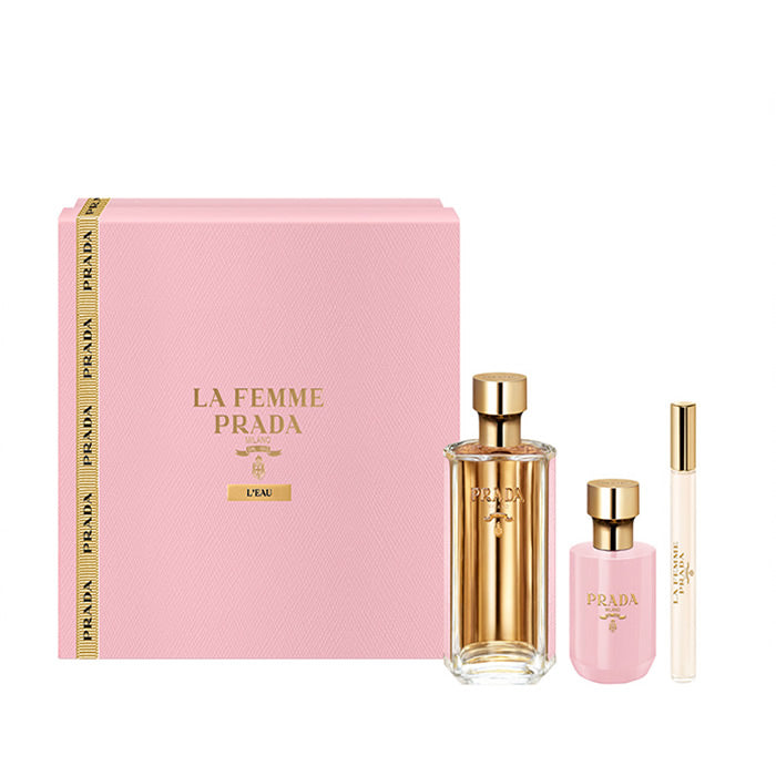 Prada La Femme L Eau De Toilette Spray 100ml Set 3 Pieces 2019 - PerfumezDirect®