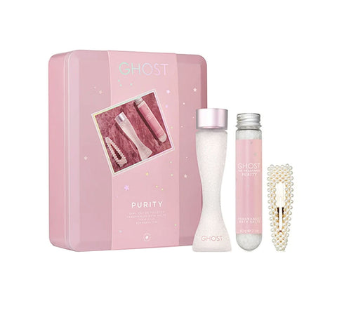Ghost Purity Gift Set 30ml EDT + 60g Bath Salts + Hair Clip - PerfumezDirect®