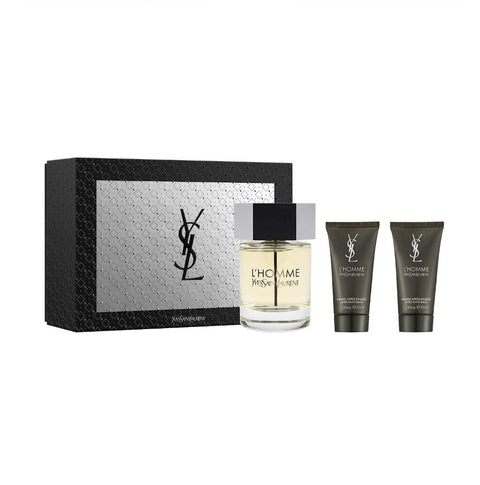 Yves Saint Laurent L Homme Gift Set 100ml EDT + 2 x 50ml After Shave Balm - PerfumezDirect®