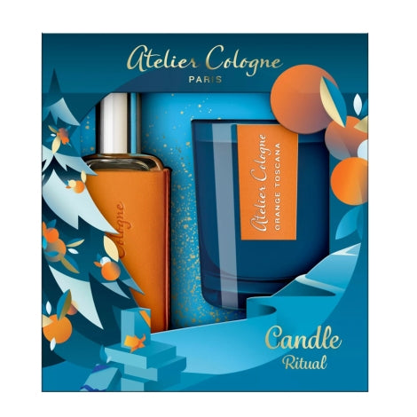 Atelier Cologne Orange Sanguine Gift Set 30ml Cologne Absolue (Pure Perfume) + 70g Candle - PerfumezDirect®