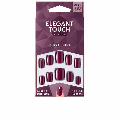 ELEGANT TOUCH POLISHED COLOUR 24 nails with glue squoval #berry blast - PerfumezDirect®