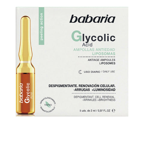 BABARIA GLYCOLIC ACID renovación celular ampollas 5 x 2 ml - PerfumezDirect®