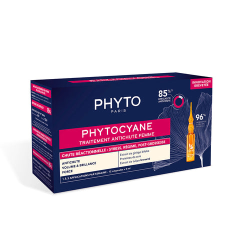 PHYTO PHYTOCYANE tratamiento anticaída reacción mujer 12 x 5 ml - PerfumezDirect®